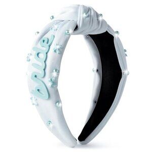 Jeweled Knotted Headband Blue Bride